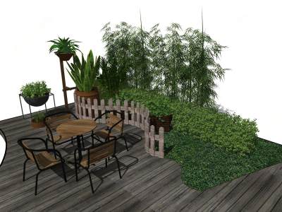 北欧风格阳台 休闲椅 庭院